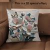 2D Floral Embroidered Pattern Decorative Cushion Covers Pattern Cushion Cover Suitable For Sofa Bedroom Car Pillow Cover