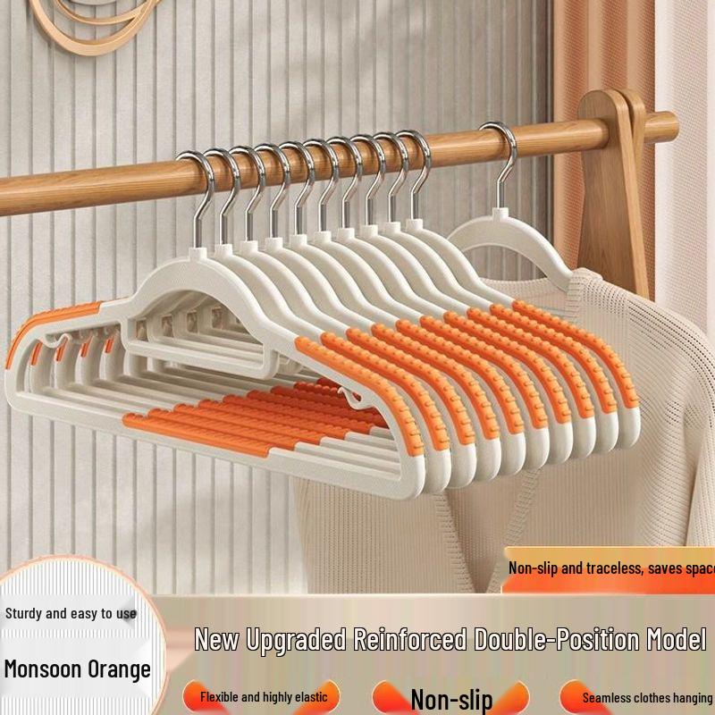 Non-Slip, Non-Marking Drying Rack Hangers - 80 Pack, Short-Neck, Anti-Shoulder Angle Hangers for Clothing