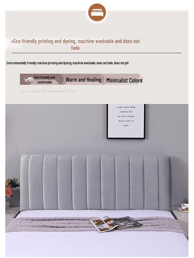 Universal Thickened Velvet Headboard Cover - Soft, Dustproof, and Anti-Collision Protective Backrest Cover
