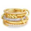 Anello Stacked Everly Multistrato Oro Placcato Chunky Zircone Intrecciato Anelli Collegati Multi Maglia Gioielli Statement Eternity Regalo