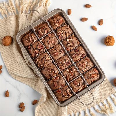 1 szt. Forma do ciasta brownie z przegródkami Forma do pieczenia chleba ze stali nierdzewnej, nieprzywierająca kwadratowa forma do muffinek, naczynia do pieczenia Blondie