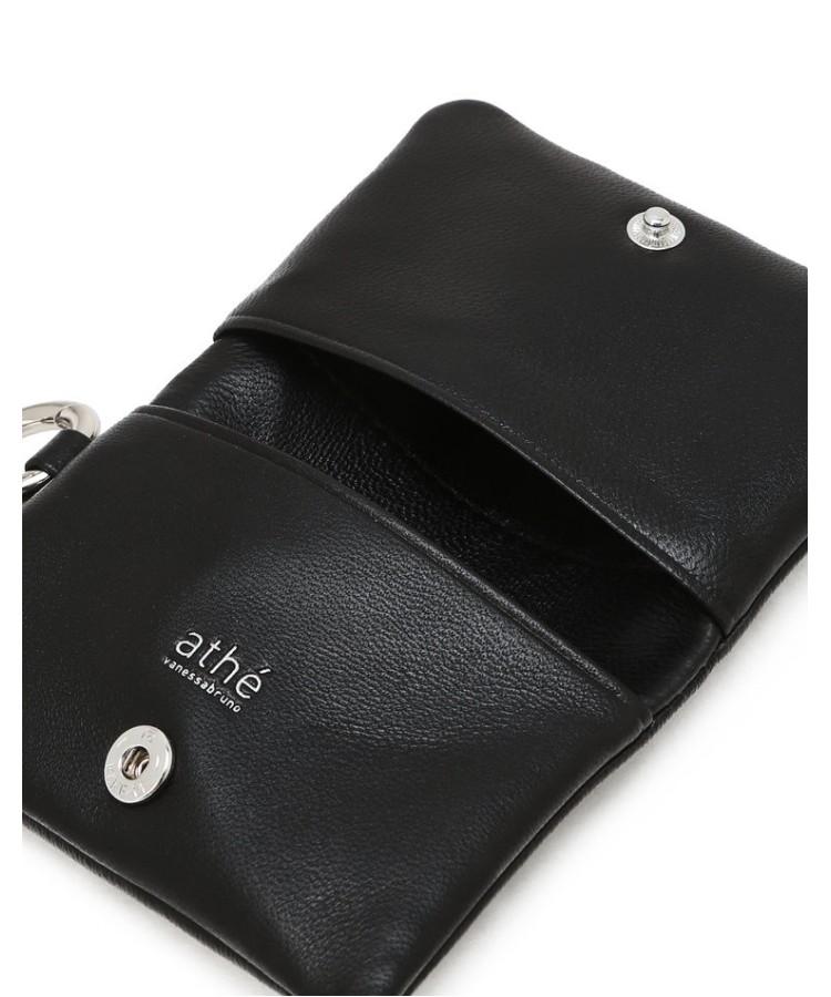 Athe Vanessabruno [Deux] Black Lambskin 2.5-Fold Card Wallet Aaho6E589Bk