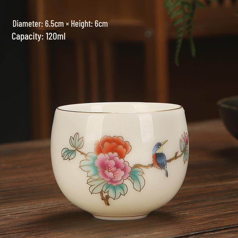 Sheep Fat Jade Porcelain Teacup: Chinese Ceramic Master Cup for Tea Tasting