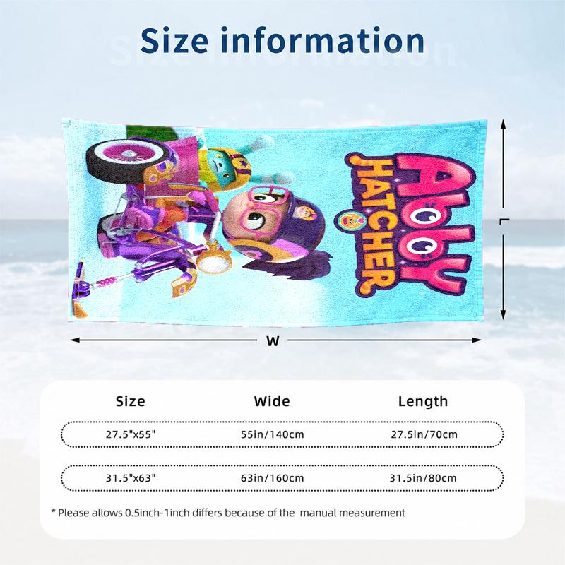 Abby Hatcher Beach Towel Quick Dry Soft MicrofiberSand Resistant Oversized Cabana Bath Sheet for Swimming Pool Travel Gift