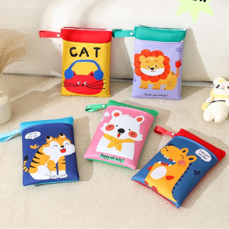 23*33Cm Borsa per Pannolini Impermeabile Doppio Uso Asciutto e Bagnato Borsa Porta Pannolini a Doppia Tasca con Cerniere Borsa da Viaggio Porta Trucco