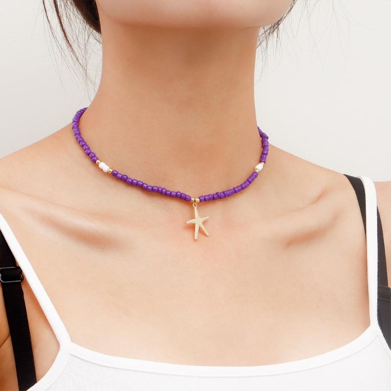 Fashion Starfish Pendant Necklace Temperament Choker Jewelry Clavicle Chain