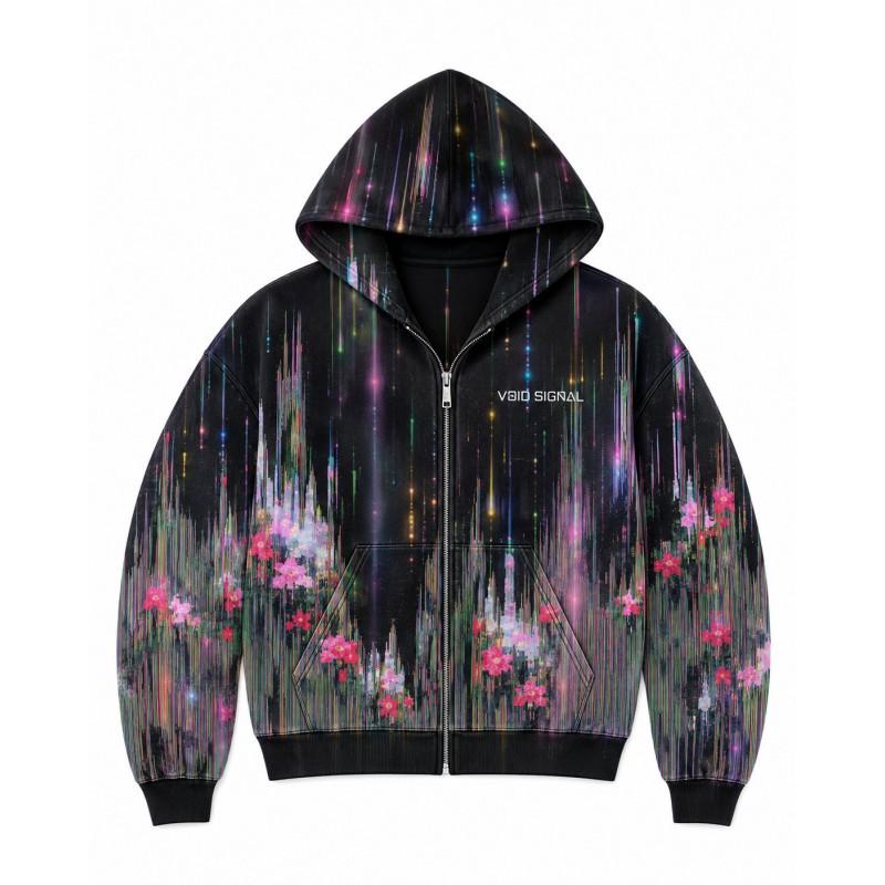 Street Hip Hop Flamme 3D-Druck Reißverschluss Hoodie Lockerer Schnitt Jugend Freizeit Winter Sweatshirt