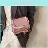 Simulated Pearl Fashion Decoration Crocodile Pattern Women Casual Bag Square