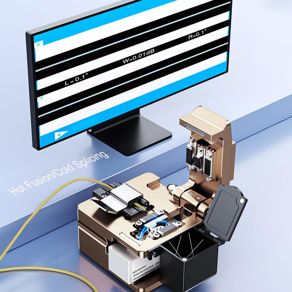 Cleaver with Waste Box 16 Cleaving Sides Auto Return Optical Cable  Cutter Tool Auto Return  Cleaver