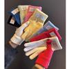 Cute Puppy Knitted Wool Gloves Female Electric Car Thickened Cold Protection Student