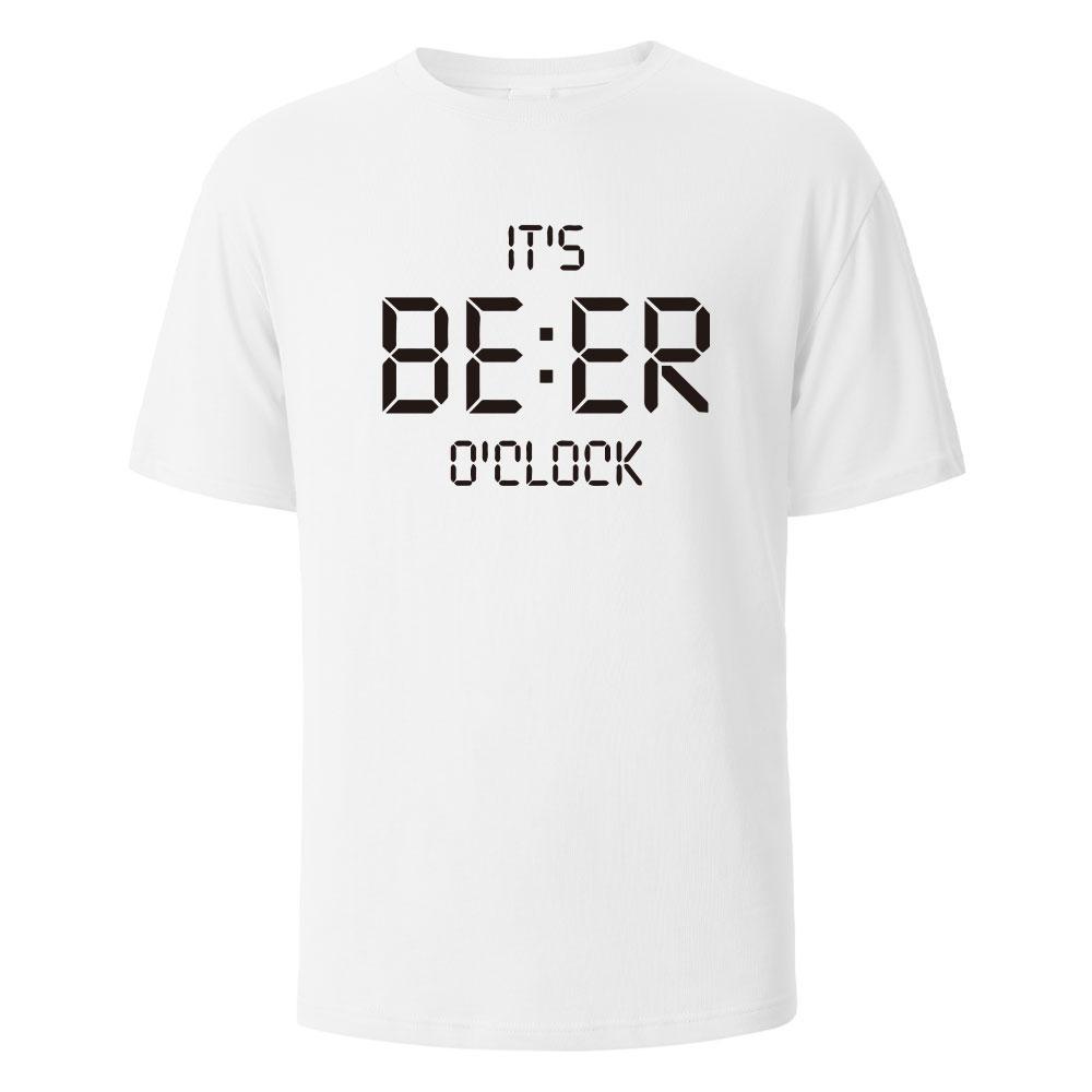 Its Beer Oclock Print TShirt 100 Cotton Summer Tees For Men Women Oversize Casual Tops