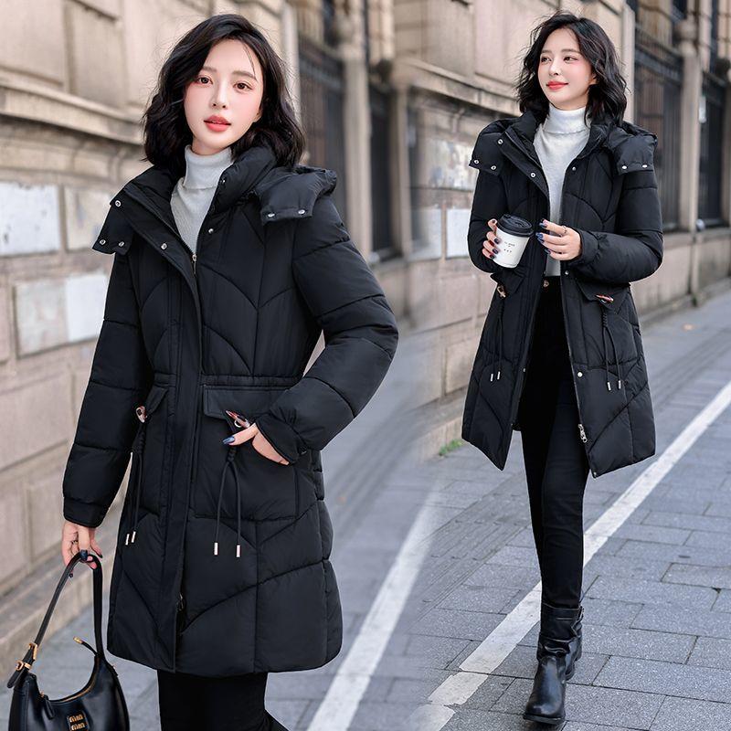 Fashionable, Slimming and Form-fitting Cotton-padded Jacket for Women Winter, Thickened Mid-length Coat