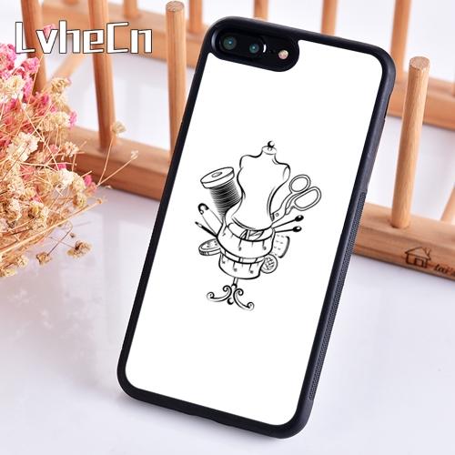 Sewing Machine Pattern phone Case For iPhone 17 Air 14 15 16 13 12 Cover For Apple Pro Max 6S Plus
