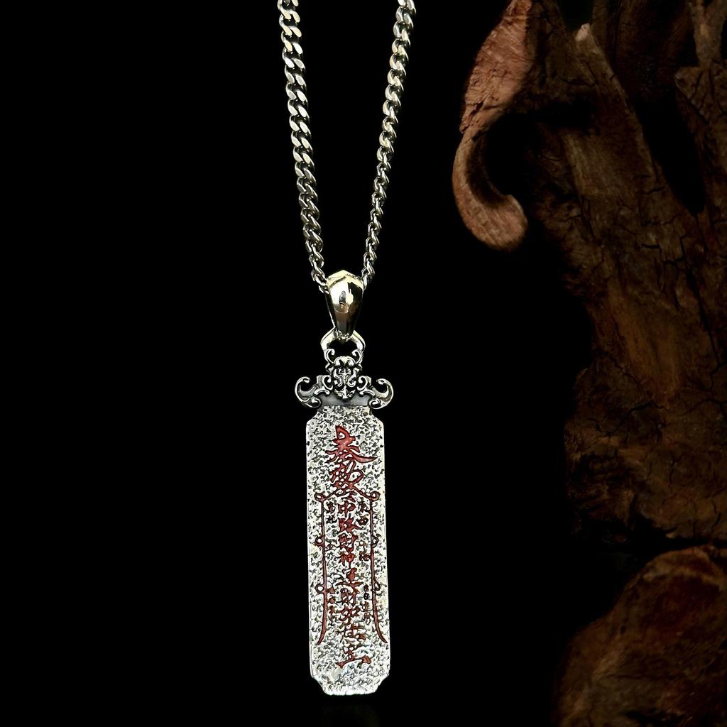 Retro S925 Sterling Gümüş Kolye Ucu - Erkekler İçin Sekiz Yön Zenginlik Tanrısı Kolye