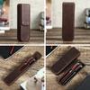 Crazy Horse Leather Pencil Case 2 Packs Handmade Drawer Type Detachable Student Office Pen Storage Case