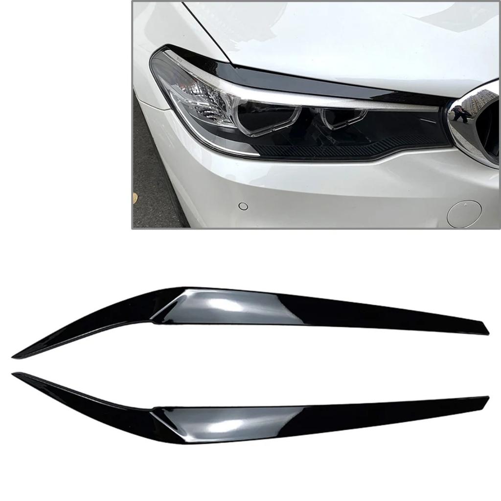 Car Front Headlight Eyebrows Eyelids For BMW 5 Series G30 525i 530i 2017-2025 Eyelash Head Light Lamp Stickers Trims Body Kits