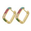 Hoop earrings gold color silver color small hoop earrings crystal women rainbow earrings Fashion jewelry wholesale VE144