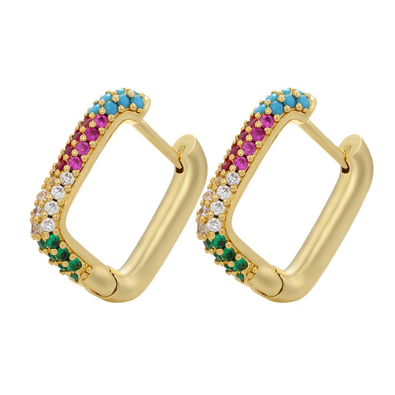 Hoop earrings gold color silver color small hoop earrings crystal women rainbow earrings Fashion jewelry wholesale VE144