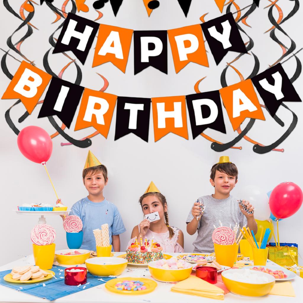 Birthday Party Decorations, Banners, Triangular Flags, Honeycomb Balls, Backgrounds, Walls, Desktops
