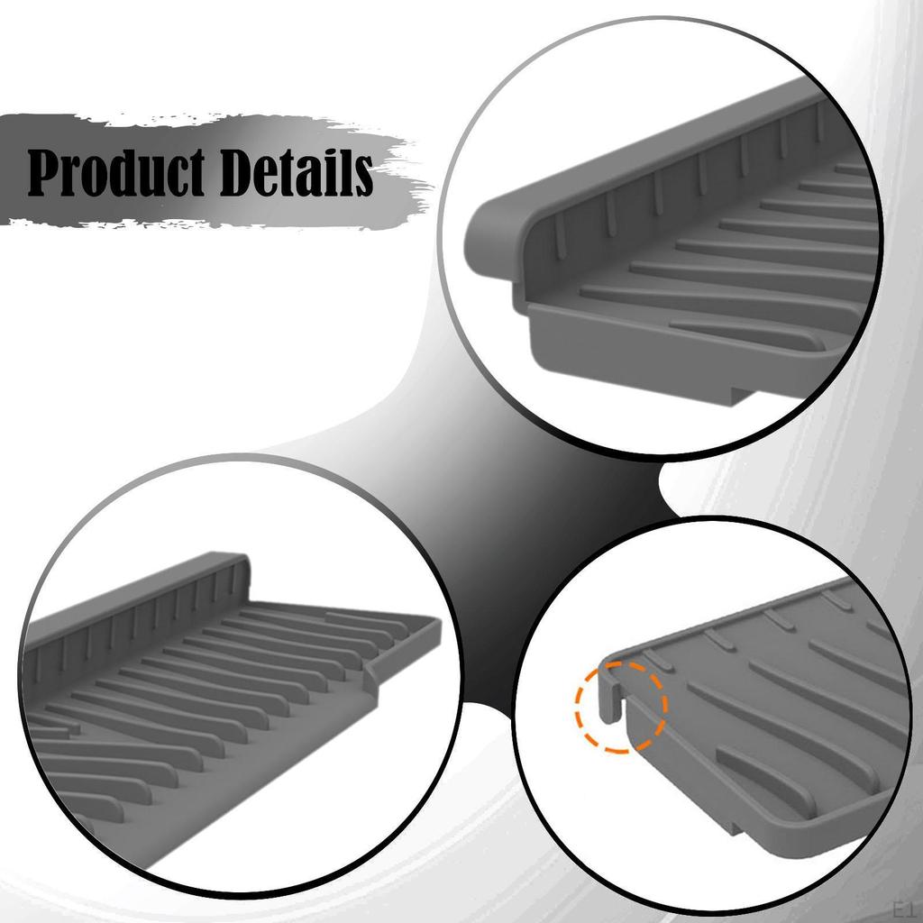 Dish Drying Mat Silicone Pad Kitchen Sink Faucet Sponge Holder Guard Flexible Anti