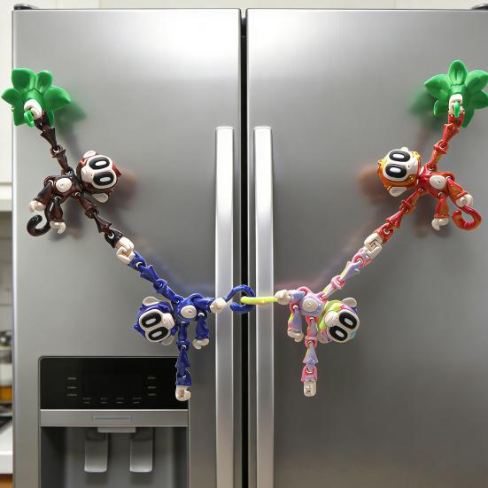 Jucărie Monkey Imprimată 3D cu Magneți Maimuță Articulată Suspendată cu Magneți Articulații Mobile Monkey Jucărie Fidget Decorațiune Magnet de Frigider