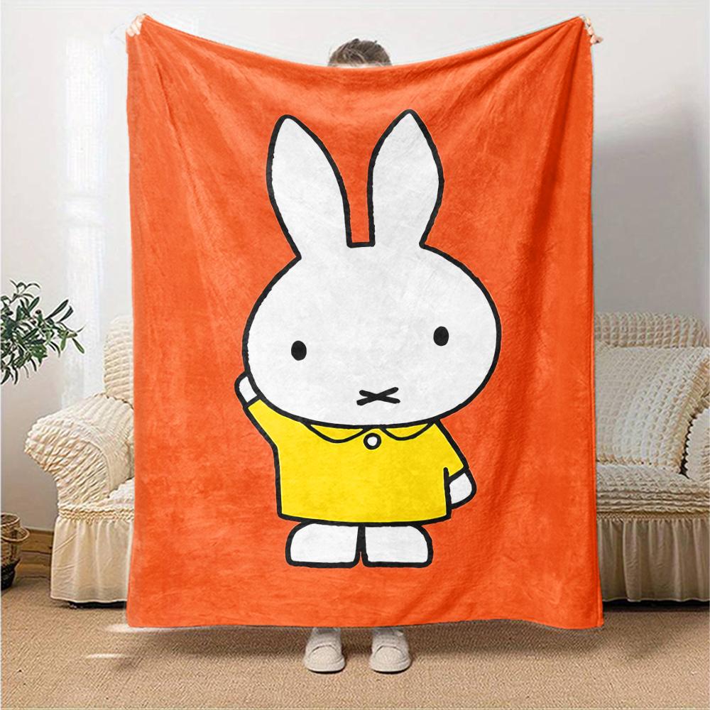 1pc Miffy3 Blanket, Gift, for Men and Women, Soft Blanket, Good for Sofa Bed Couch Travel, Lightweight Flannel Blanket