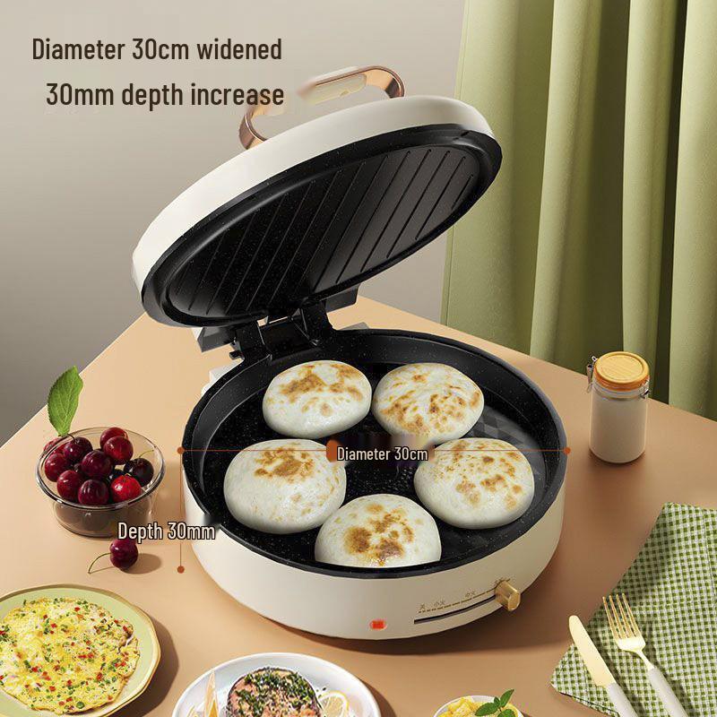 Multifunktionale elektrische Crêpe- und Pfannkuchenmaschine, doppelseitige Erhitzung, Antihaftbeschichtung, große Kapazität