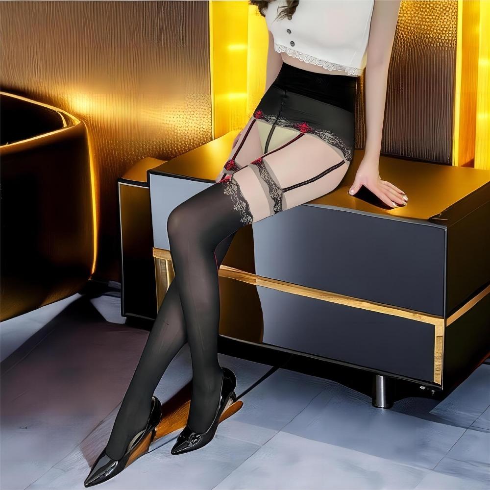Sex Stockings Seductive Sexy Open Black Silk Passion Underwear Can Be Torn Off Large Size Flirting Open Pure Desire Autumn and Winter