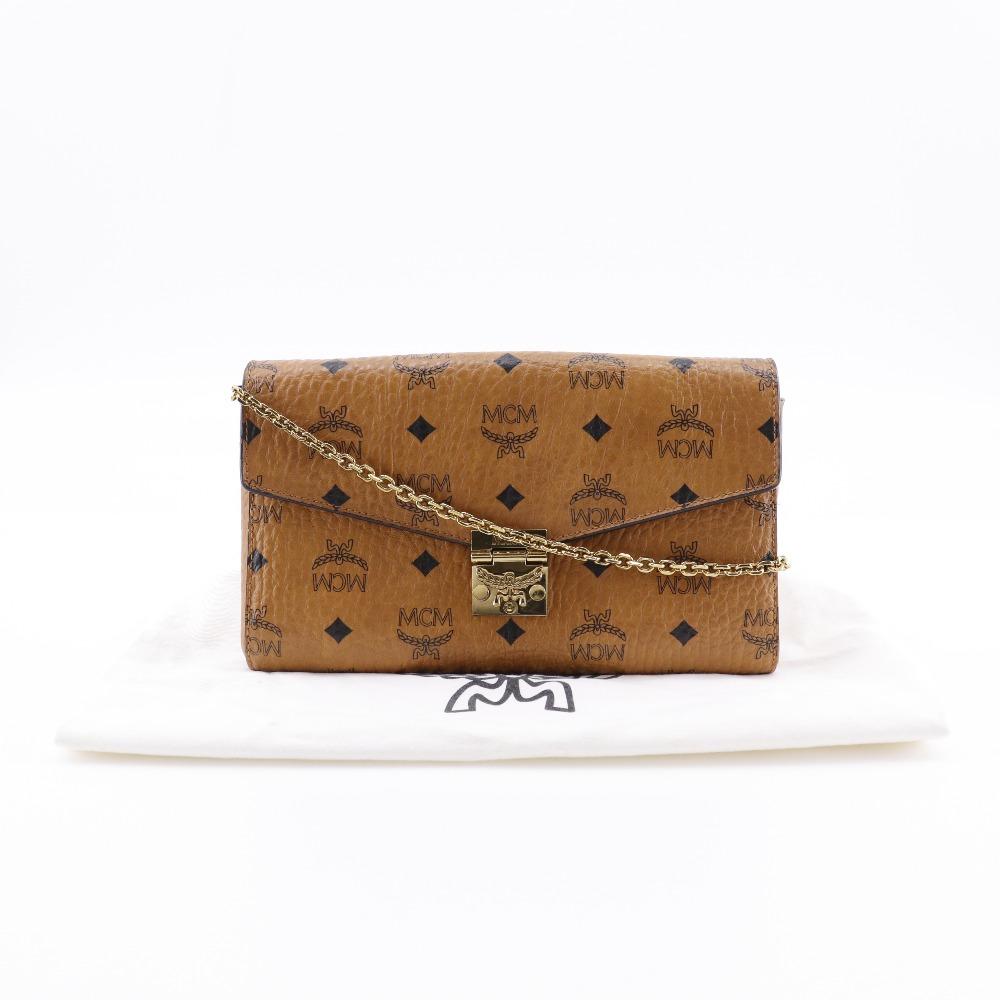 MCM Tracy Medium Shoulder Bag MYZ 28AME05 CO001 Vicetos 2-way Clutch Brown PVC/leather Women Used