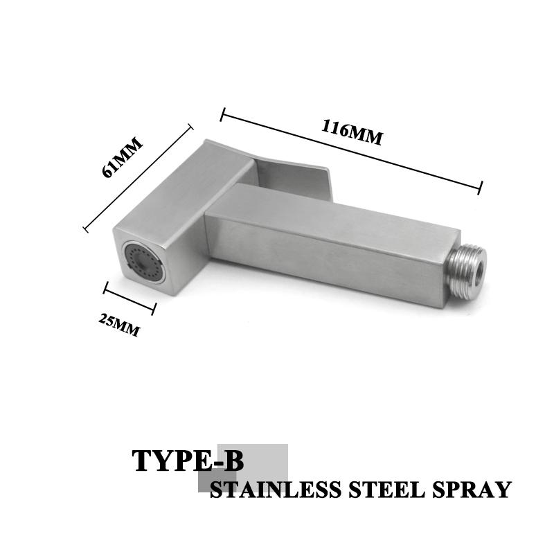 Gebürsteter tragbarer Bidet-Sprayer 304 Edelstahl WC-Bidet-Armatur Kaltes Badezimmer Shattaf-Ventil Jet-Set Einlaufdusche für Po