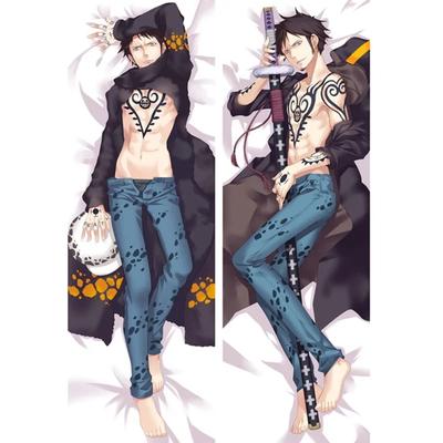 60x180cm japonské anime ONE PIECE Trafalgar Law Dakimakura Otaku povlak na polštář Peachskin celé tělo povlak na polštář dárek