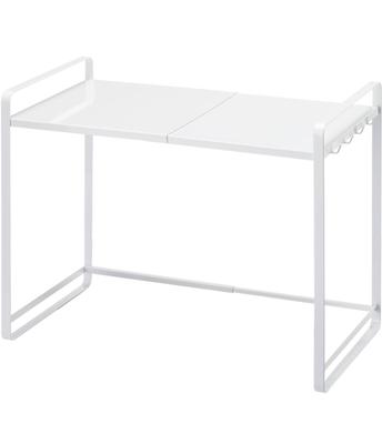 Yamazaki Jitsugyo 3130 Telescoping Range Rack White Approx. W47.5~75 X D35 X H50cm Tower Microwave Telescoping Shelf with Hook