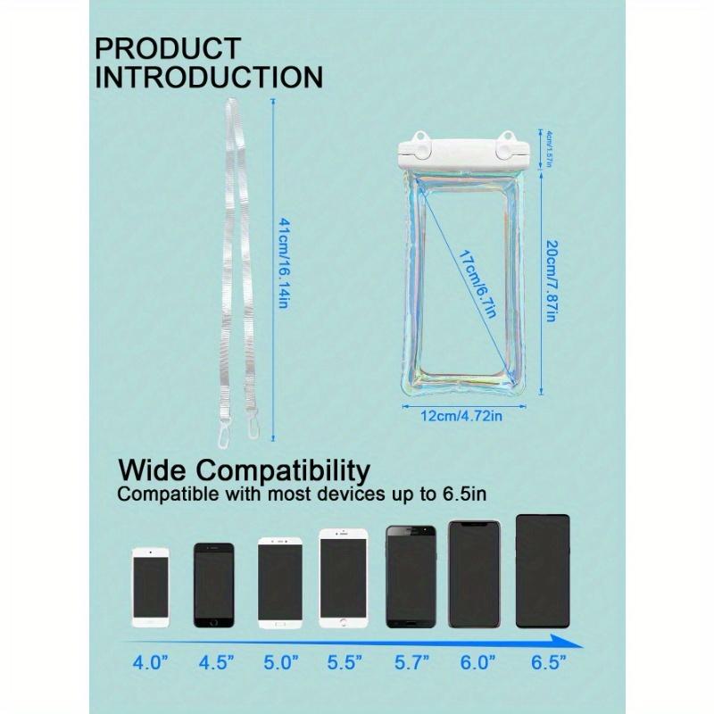 1pc Holographic Anti-fall Waterproof Touch Screen Clear Water Sports Phone Bag