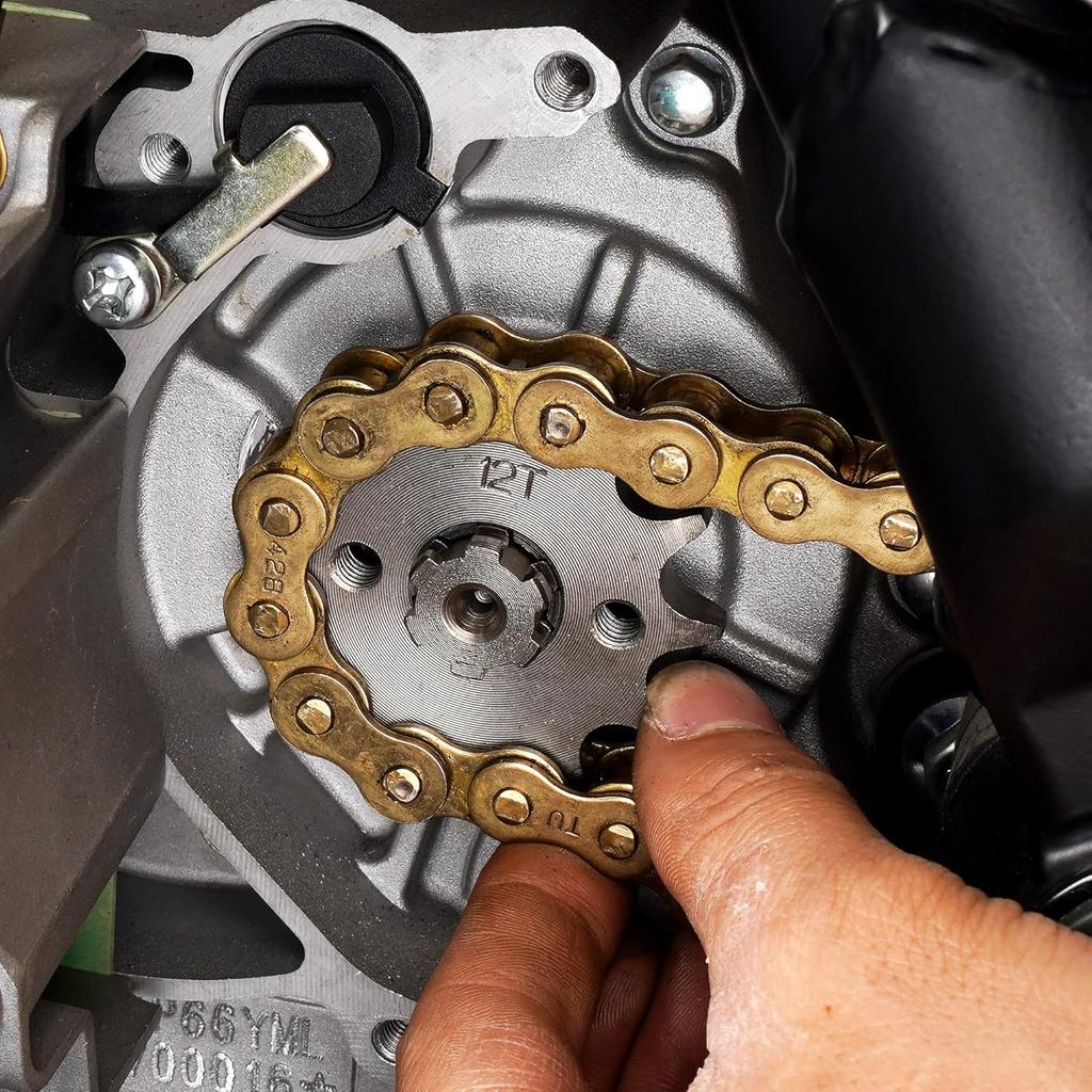 17MM 428 Motorcycle Sprocket, 428-12T Motorcycle Front Engine Sprocket for 50cc 70cc 90cc 110cc 125cc Dirt Pit Bike Mini Bike ATV 4 Wheeler Moped
