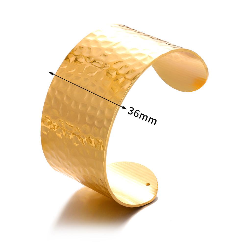 Classic Wide Cuff Bangles Bracelet for Women Punk Geometric Metal Large Bracelets Stainless Steel Hand Ornament Jewelry Gift