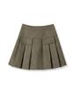 AVANDRESS Pocket Mini Suede Pleats Skirt Brown