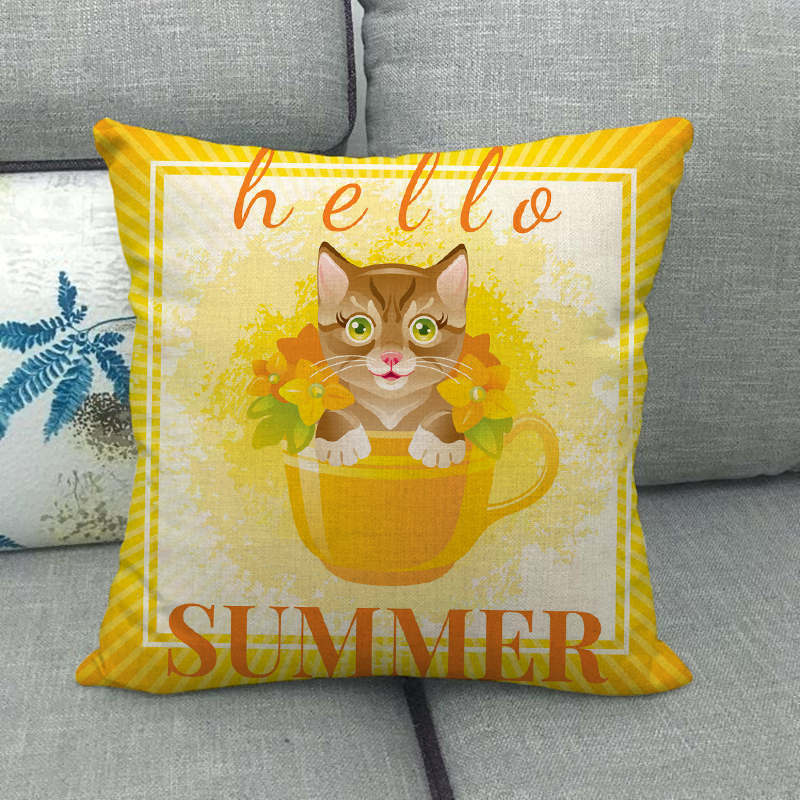 Cartoon Fruit And Vegetable Series Digital Printing Short Plush Pillow Covers For Car Sofa Office Cushion Cover Home Goods