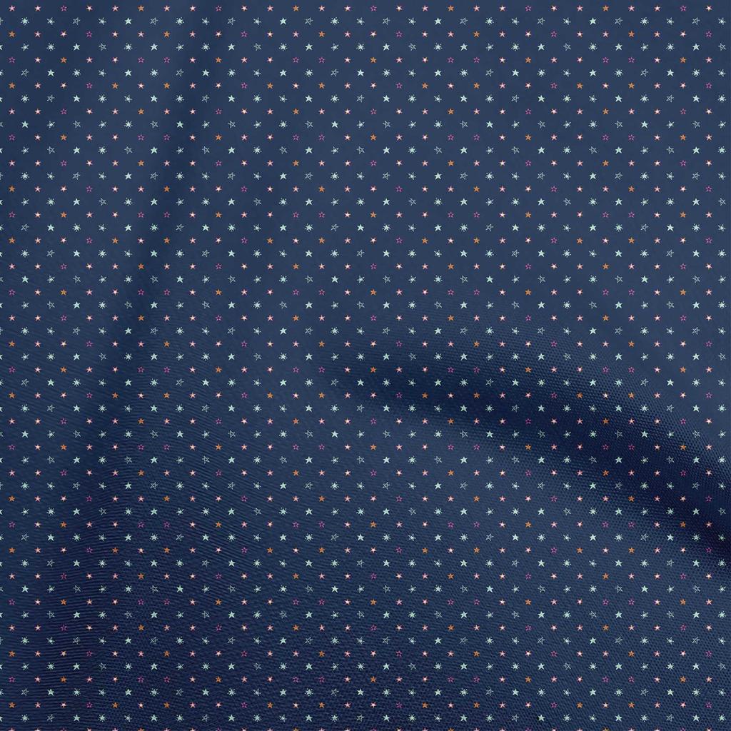 oneOone Cotton Flex Light Blue Fabric Stars Sewing Craft Projects Fabric Prints By Yard 40 Inch
