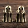 Halloween Theme Metal Figurine Ghost Brass Figurine, Funny Middle Finger Ornament for Office Table Decor Crafts Shelf Mantel Display Home Decorations,
