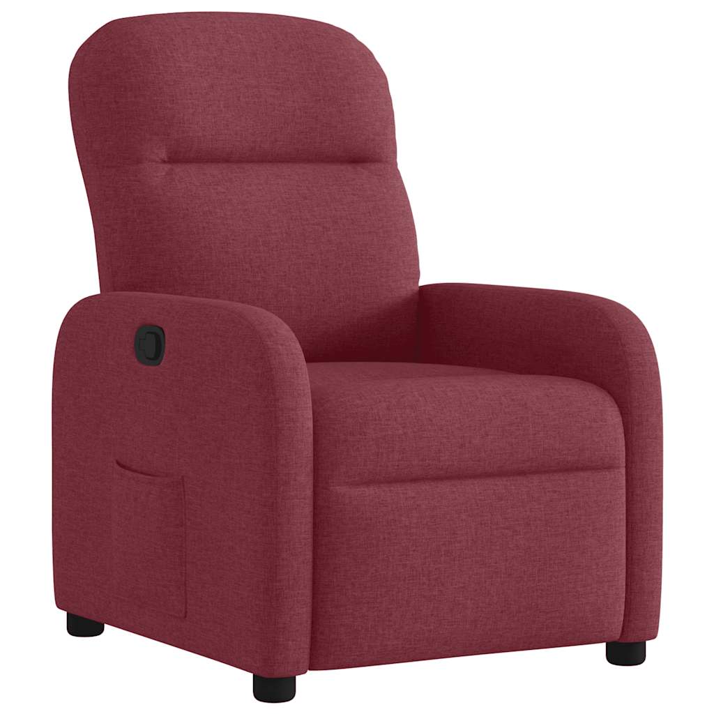 Recliner Chair Burgundy Fabric