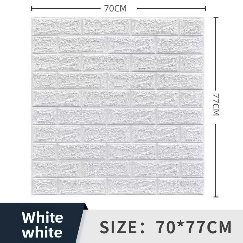 3D Tile Brick Wall Sticker Self-adhesive Waterproof Foam Wallpaper 10 Pcs 35x30cm