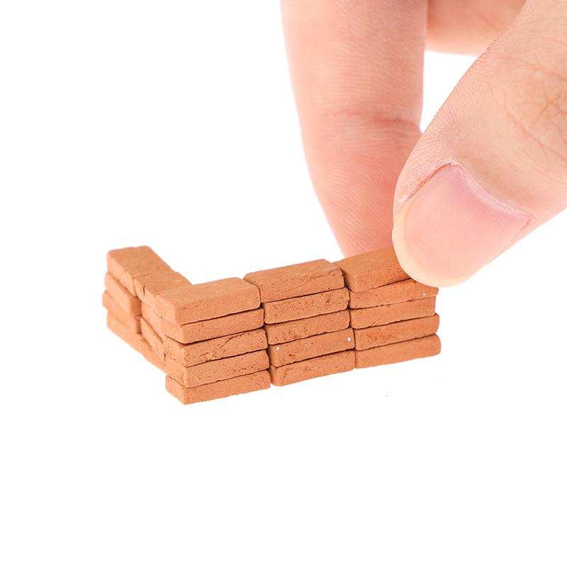 50 ks Model cihly pro domeček pro panenky DIY Miniaturní stavební modelování krajiny Cihlová hračka