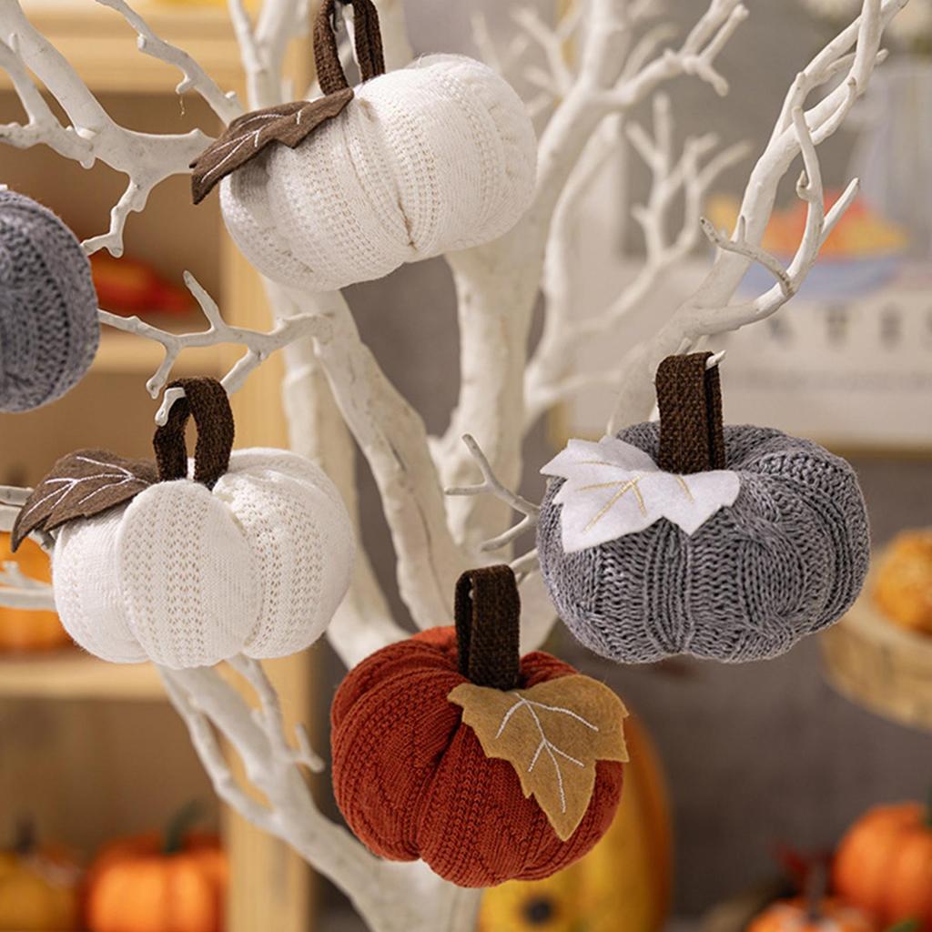 Handmade Knitted Pumpkin For Farmhouse Thanksgiving Harvest Festival Decoration Autumn Artificial Pumpkin Ornament Kids Gift