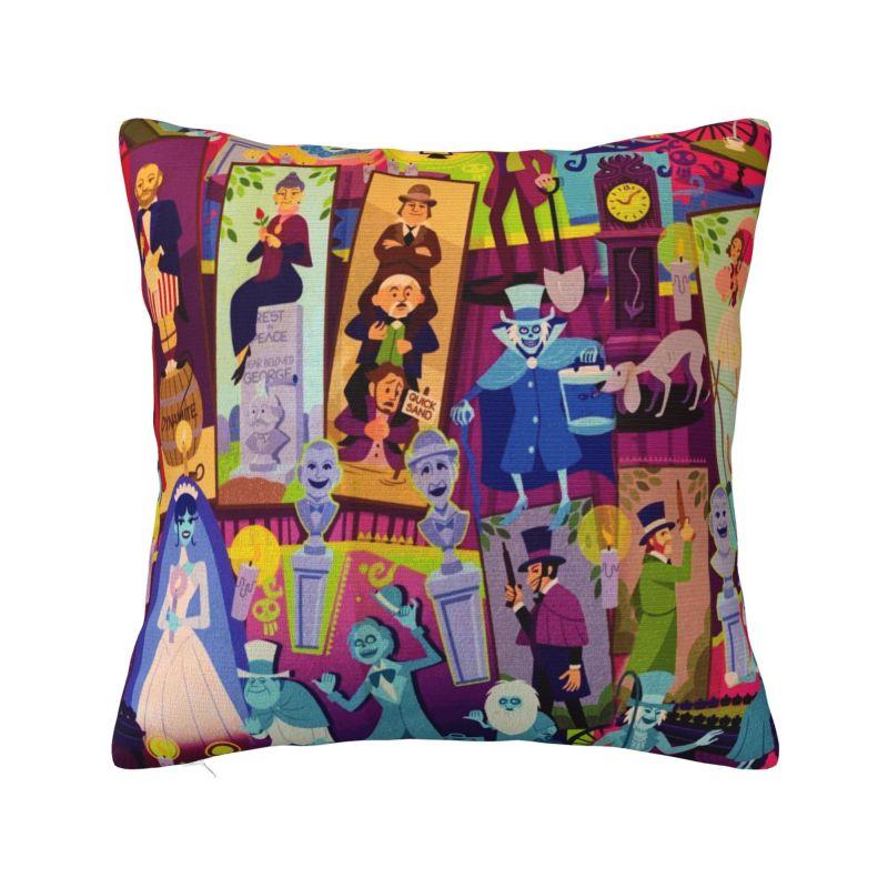 Beware Of Hitchhiking Ghosts Modern Pillow Cover Bedroom Decoration Haunted Mansion Sofa Cushion 30x30cm 12x12in