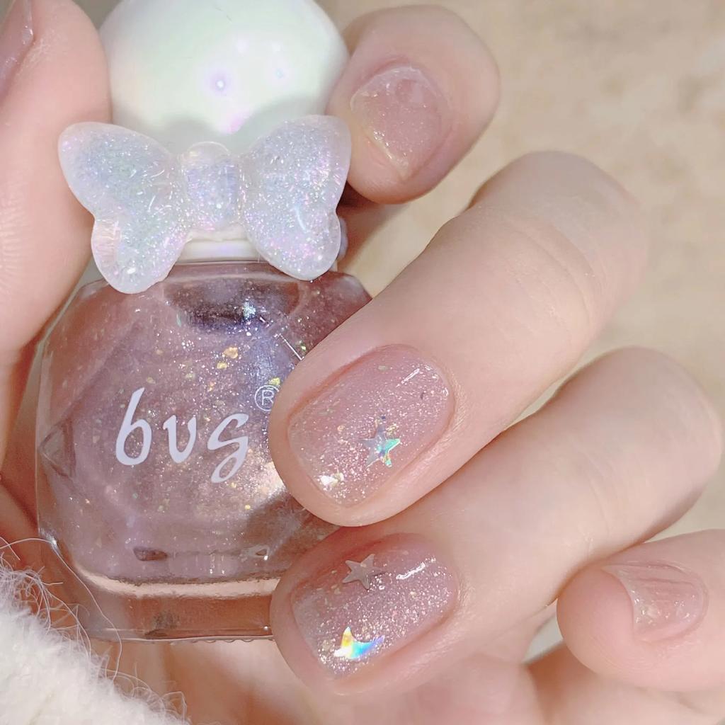 Pearlescent Water-based Nail Polish No Baking Can Tear Bright Color Nail Frosting Nail Care Polish Without Baking Lamp