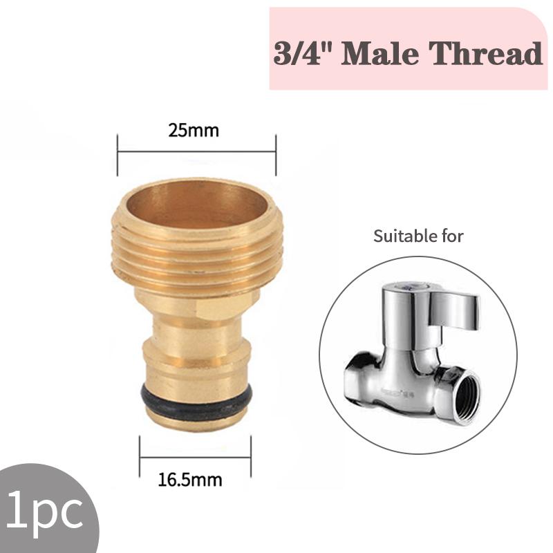 1/2" 3/4“ Alloy Thread Quick Adapter Coupler Connector Garden Irrigation Connector Drip Copper Hose Fittings Watering System