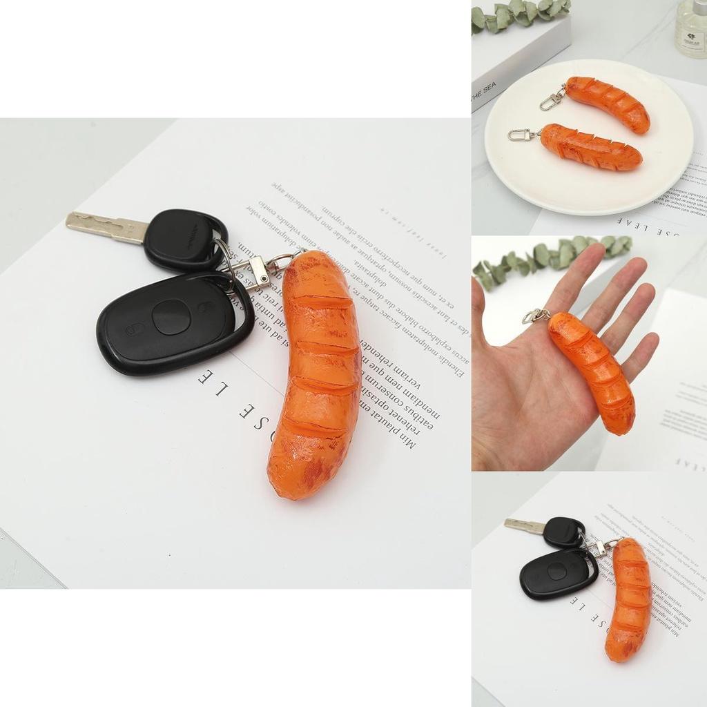 New Realistic 3d Hot Dog Keychain Creative Food Model Photography Prop