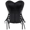 Summer Women Vintage Tube Top Lace-Up Corset Fashion Sexy Sleeveless Bustier Tops Solid Shaper Corselet