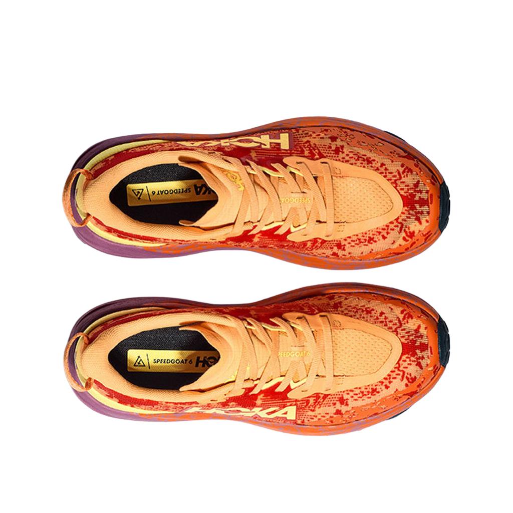 HOKA One One Speedgoat 6 Bequeme Rutschfeste Langlebige Low-Top Laufschuhe Herren Laufschuhe Orange Rot 1147830-SRBT