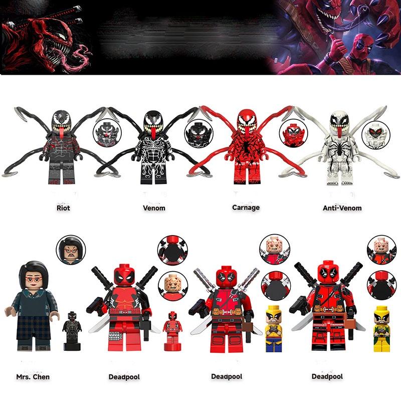 Tv6203 Children's Building Blocks Toy Venom Serum Deadpool Mini Figure Bag Packaging